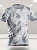 Camouflage print super stretch casual short-sleeved men's daily sports running fitness social t-shirt solid color street 2025