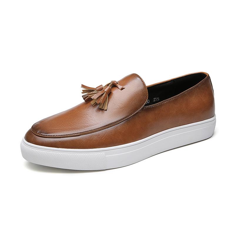 Men's European & American Fashion Slip-On Tassel Loafers - Large Size Casual Leather Shoes