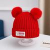 Children's Winter Woolen Hat - Unisex Double Pom-Pom Knit, Thick & Warm with Windproof Ear Protection for Boys and Girls