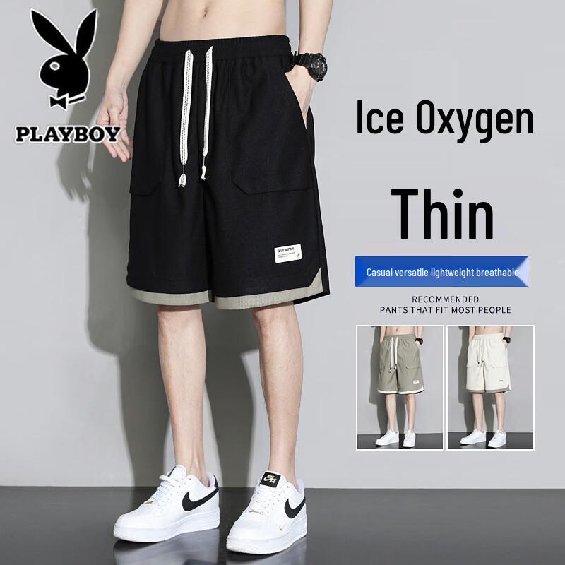 PLAYBOY Men s Ice Silk Casual Shorts XL