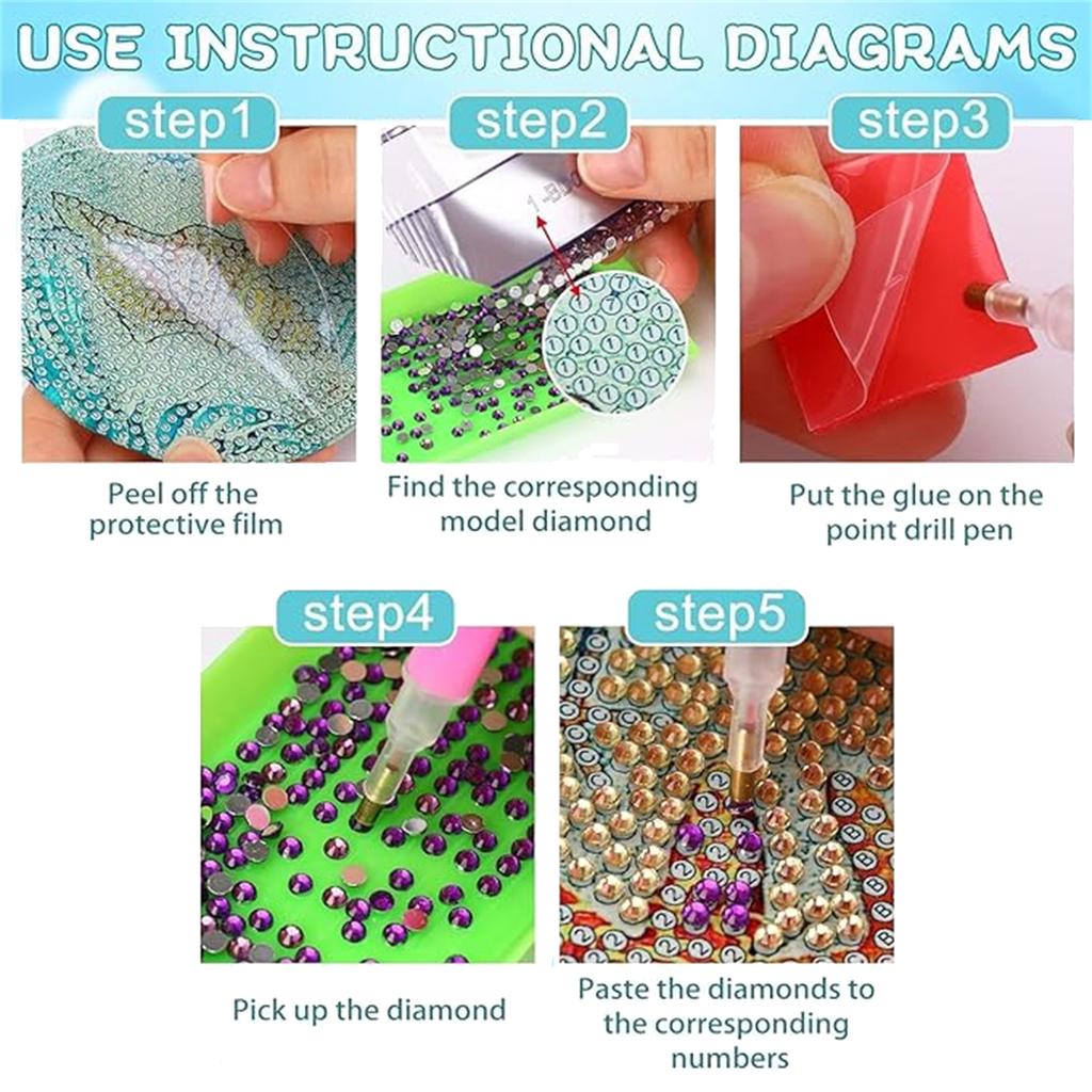 8 Peças/conjunto de Porta-copos com Padrão de Vaca Pintados com Diamantes, Porta-copos DIY com Suporte, Adequado para Iniciantes e Adultos, Materiais de Arte e Artesanato Presentes