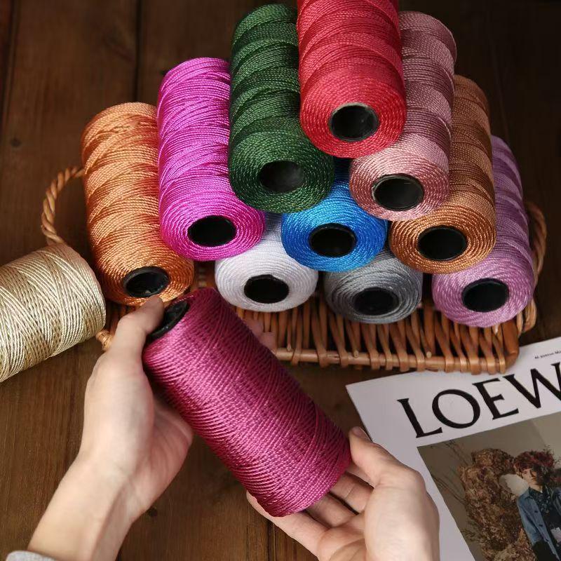 Ice Silk Three-Strand Yarn for Crochet Bags, Hats, Seat Cushions, Bottle Sleeves, and Slippers