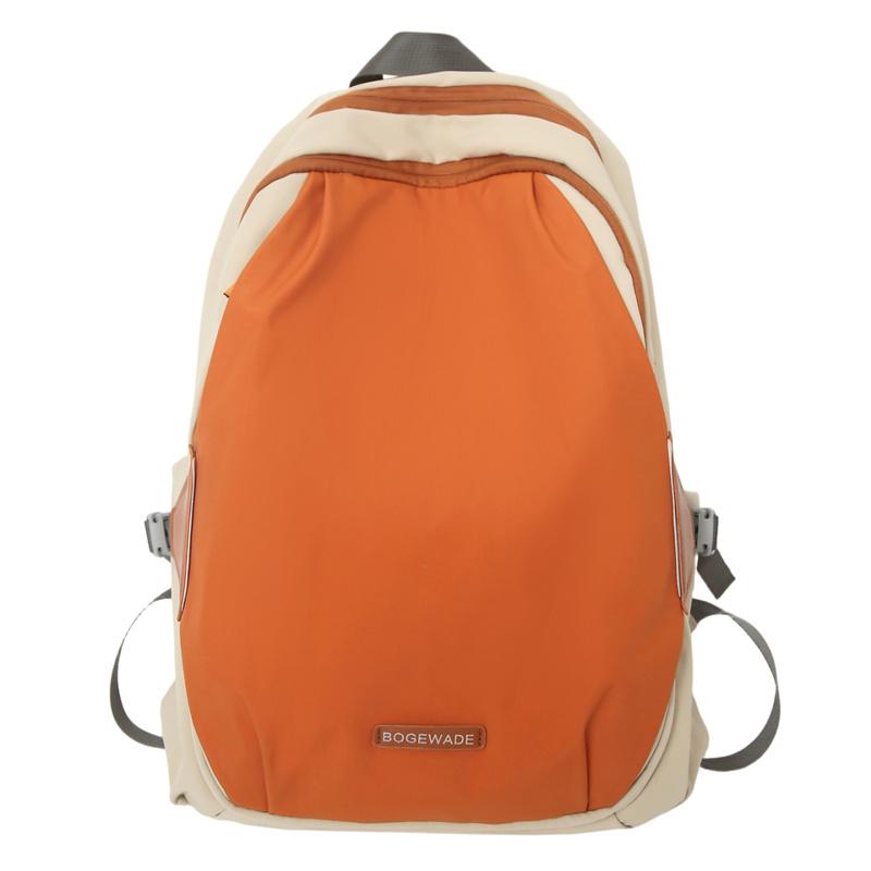 

Stitching Color Block Backpack Lightweight Campus Student Schoolbag оранжевый