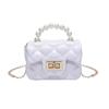 Women Handbag Faux Pearl Handle Golden Love Heart Detachable Metal Chain Mini Elegant Girl Single Shoulder Bag Purse Cute Wallet