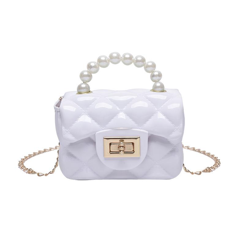 Women Handbag Faux Pearl Handle Golden Love Heart Detachable Metal Chain Mini Elegant Girl Single Shoulder Bag Purse Cute Wallet