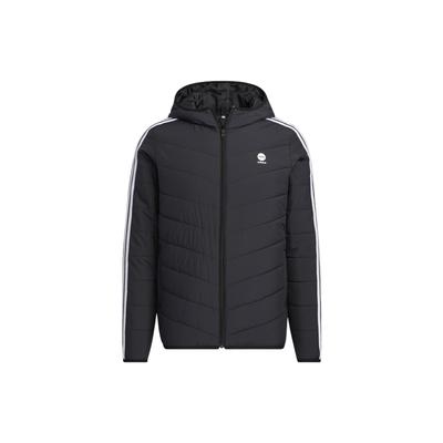 Chaqueta de Algodón de Manga Larga con Capucha Decorativa Rayada Neo para Hombre Chaqueta Negra HD4677