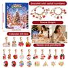 Christmas Advent Calendar Bracelet Making Kit with Large Hole Beads and Santa Snowflake Pendants for Kids