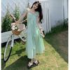 2026 Women's High-End French Sling Summer Dress: Elegant Petite Fairy Beach Vacation Long Dress