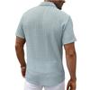 2026 Summer Men's New Lapel Button-up Shirt Cool Breathable Hole Design Casual T-shirt