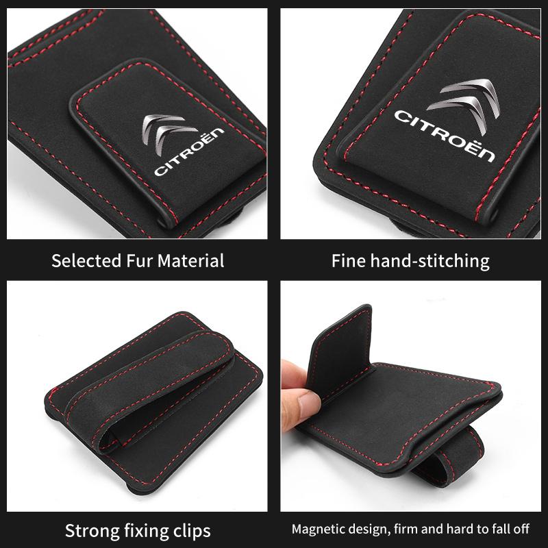Car Sun Visor Glasses Clip Sunglasses Ticket Storage Holder For Citroen Jumper Celysee Cactus Picasso Aircross Saxo Grand
