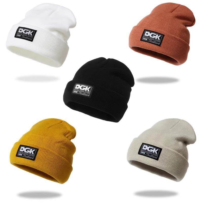 Knitted Hat For Adults With Alphabet Patch Windproof Warm Winter Headgear For Outdoor Skiing