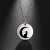 My Shape Cat Moon Star Round Pendant Necklace Women Girl Gold Color Stainless Steel Aesthetic Necklace Choker Fashion Jewelry