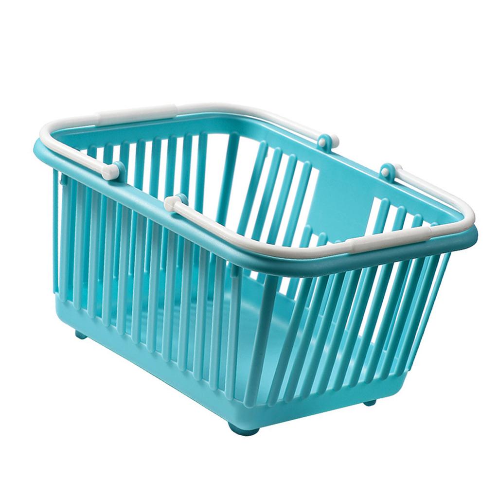 Storage Basket Multifunctional Compact Plastic   Basket with Handle for Desk