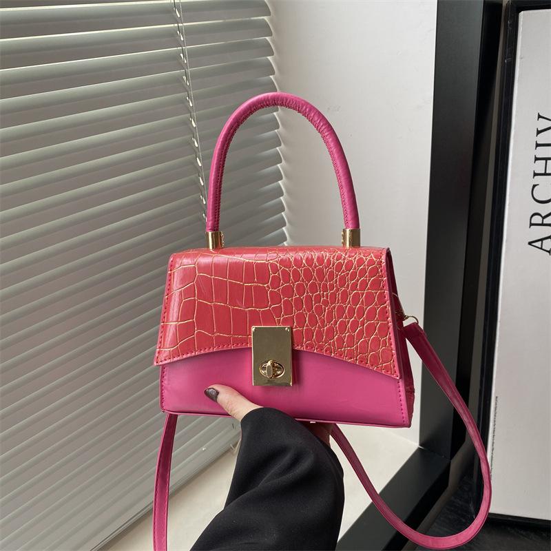 Stone pattern shoulder texture women's bag, simple temperament trend handbag women's fashion shoulder messenger bag