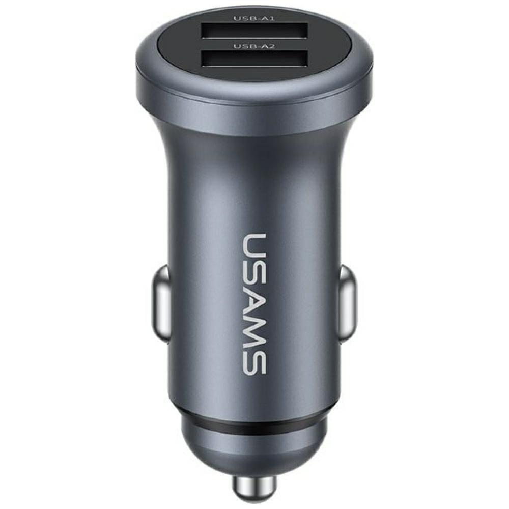 USAMS CC320 Aluminum Car Charger 2.4A 2xUSB-A Tarnish
