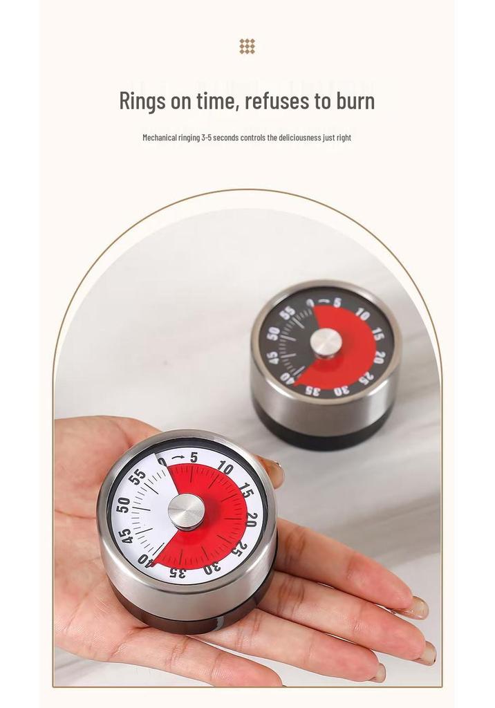 Stainless Steel Magnetic Kitchen Timer for Cooking and Study