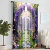 2 szt., wszechstronne poliestrowe przezroczyste zasłony do dekoracji domu Ścieżka Wiosennego Lasu do użytku w sypialniach i salonach