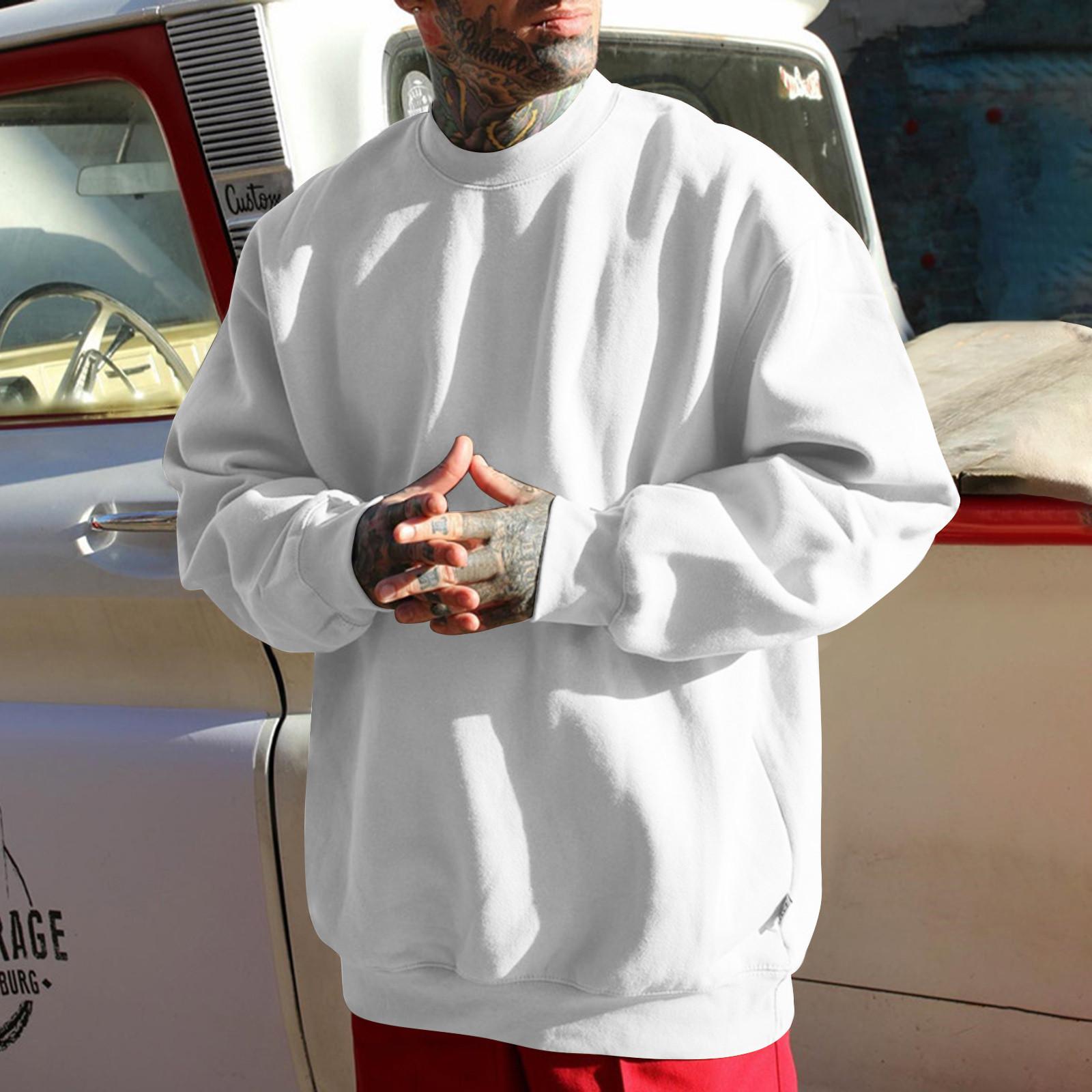 

Мужская толстовка с капюшоном в стиле ретро с длинным рукавом, топы, куртка, верхняя одежда XL белый