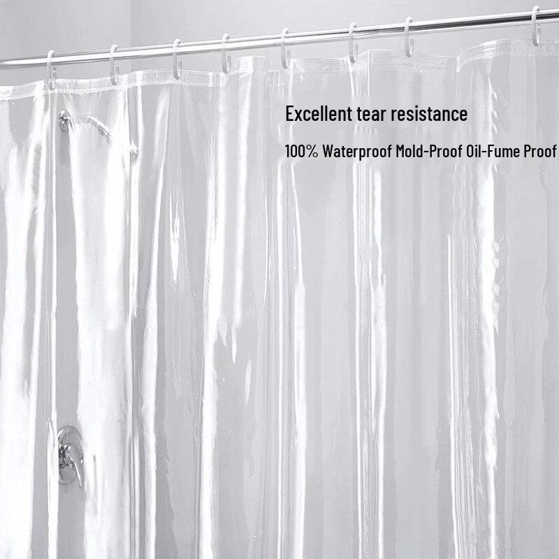 LIEI Fully Transparent PEVA Shower Curtain