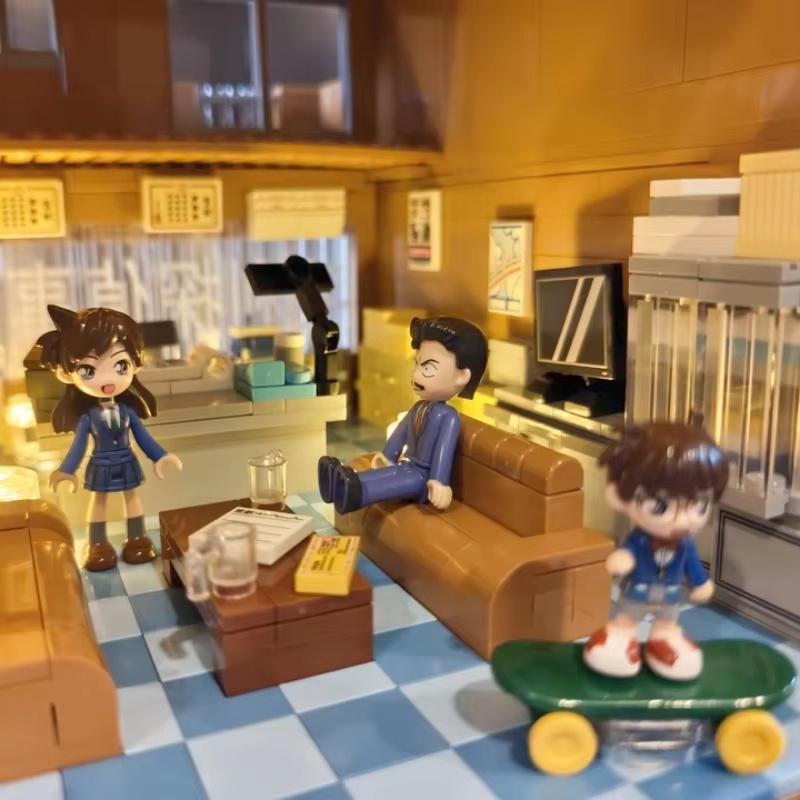 Keeppley Building Blocks Detective Conan Mouri Detective Office Three-story Patchwork Toy Model Ornaments Christmas Gifts