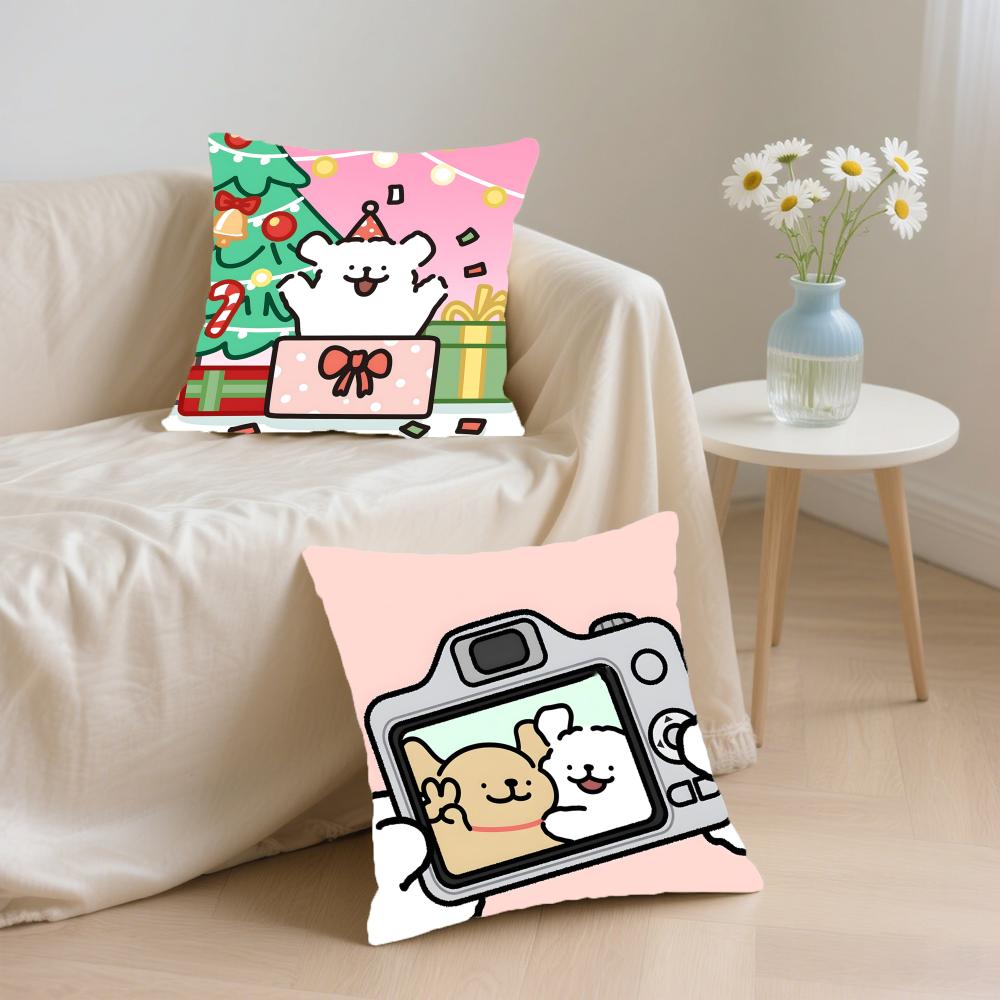 Cute L-Line P-Puppy Cushion Cover Comfortable Reversible Pillow Cover Ideal for Car Sofa Bedroom & Beyond