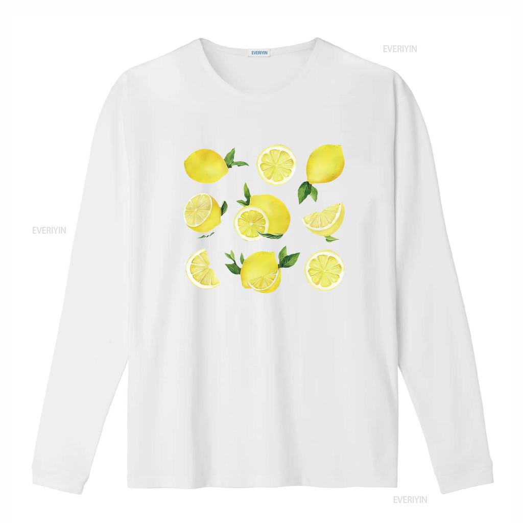 Lemon Print T Shirt Cute Lemons  Casual Adult Women S Sizes Handmade Clothing For Lovers Vintage Washed Versatile