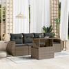 VidaXL Garden Furniture 5 Pcs with Grey Cushions Wicker 3268360