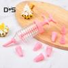 1 Set Pastry Nozzle Kit Food Grade Safe Pink DIY Baking Cake Decorating Syringe