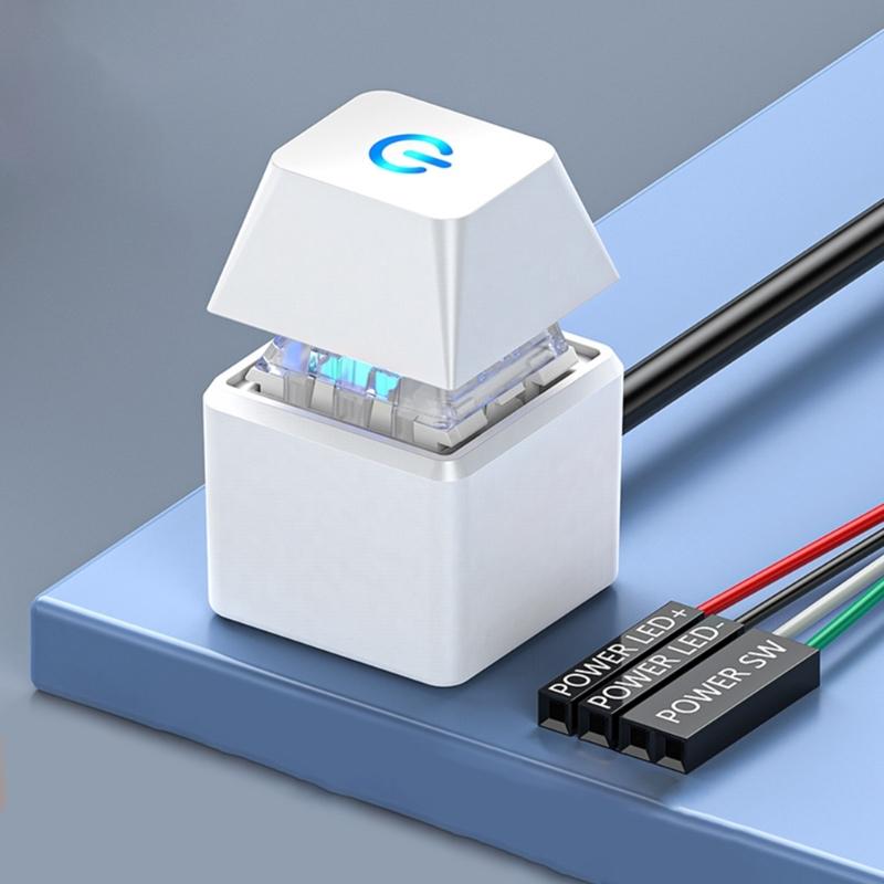 Desktop Computer External Power Button with LED Lights for Motherboard Power Switching Button