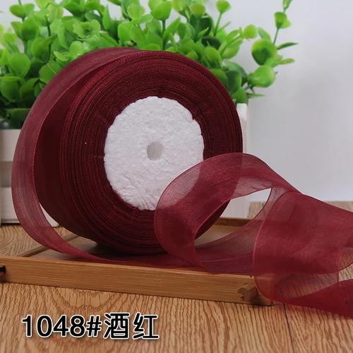 (50yards/roll) 12/15/20/25/40mm Organza Ribbon Gift Wrapping Decoration Christmas Silk Ribbons for Wedding DIY Craft Handmade