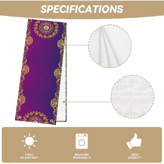 Jiudungs Linen Diwali Table Runner 72 Inches Long Diwali Table Cloth Diwali Table Decorations Diwali Decor Indian Diwali Decorations and Supplies for