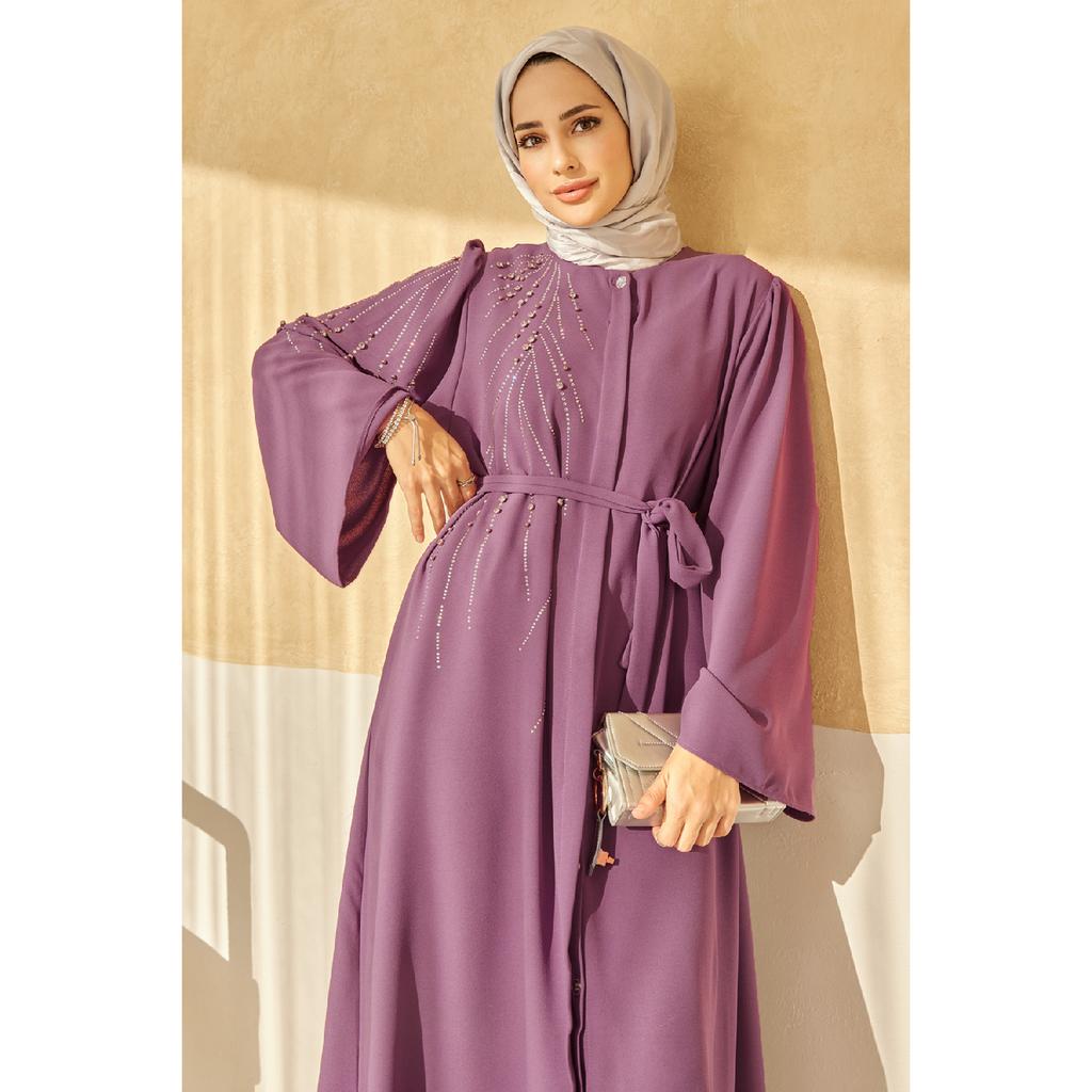 Viona Stone Abaya – Indigo