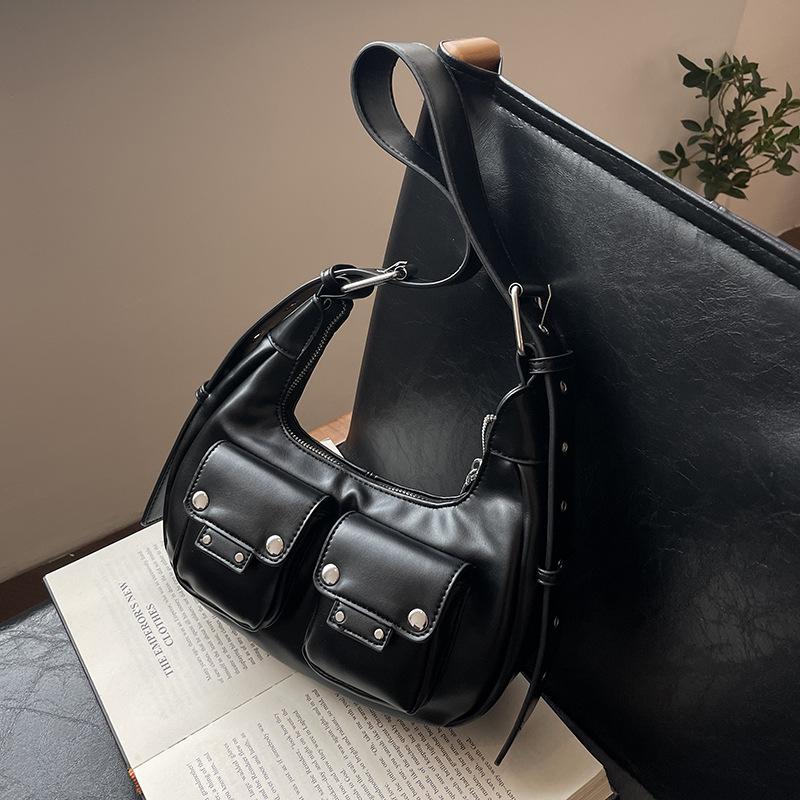 

Жіноча нішева сумка High Sense, літо 2024, нова модна ретро сумка через плече, популярна сумка-пельмень для щоденних поїздок чорний