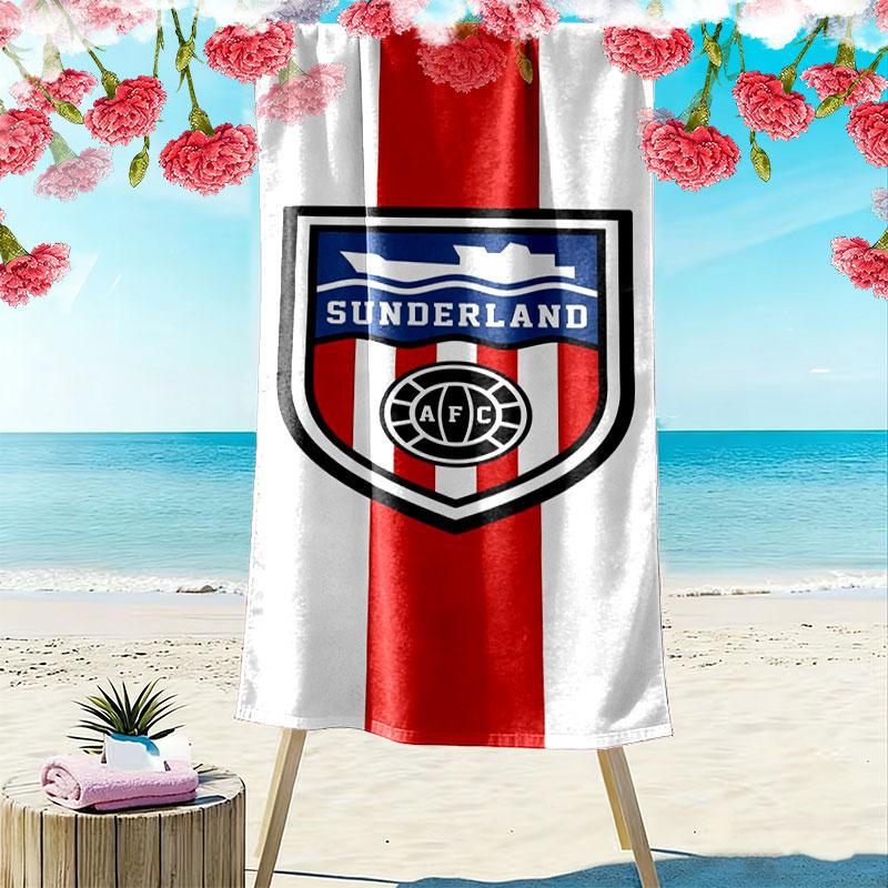 Ręcznik plażowy z nadrukiem logo Sunderland Association Football Club, Duży miękki szybkoschnący ręcznik na plażę, kemping, basen