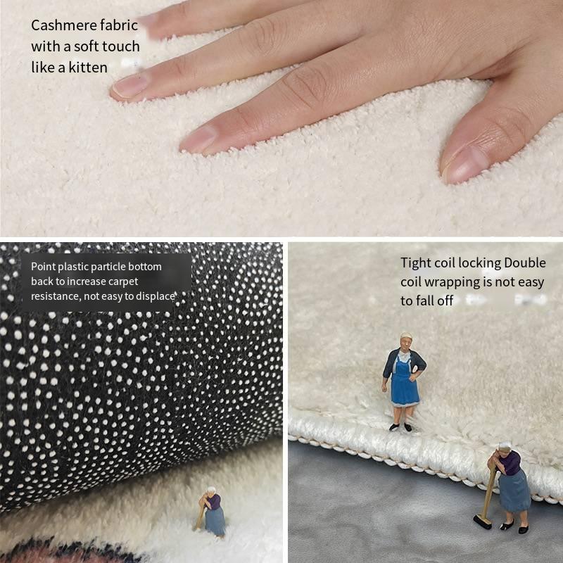 1PC Fresh Green Imitation Cashmere Rug Bedroom Bed Rug Skin Friendly Bay Window Rug Living Room Rug Sofa Coffee Table Rug