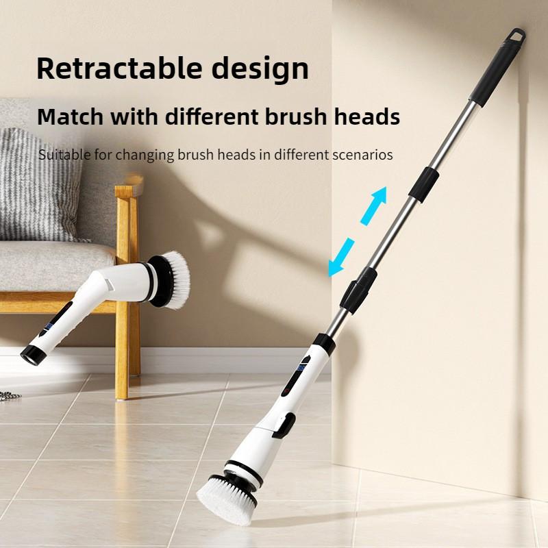 Household Multi Functional Electric Cleaning Brush LCD Display Foldable Powerful Cleaning Tool Kitchen Handheld Cleaning Gadget