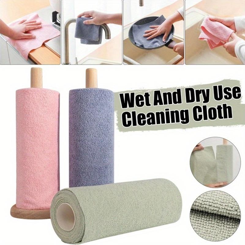 20pcs/1roll Reusable Microfiber Cleaning Cloths, Absorbent & Rust-Proof Kitchen Towels, Multipurpose Household Cleaning Supplies