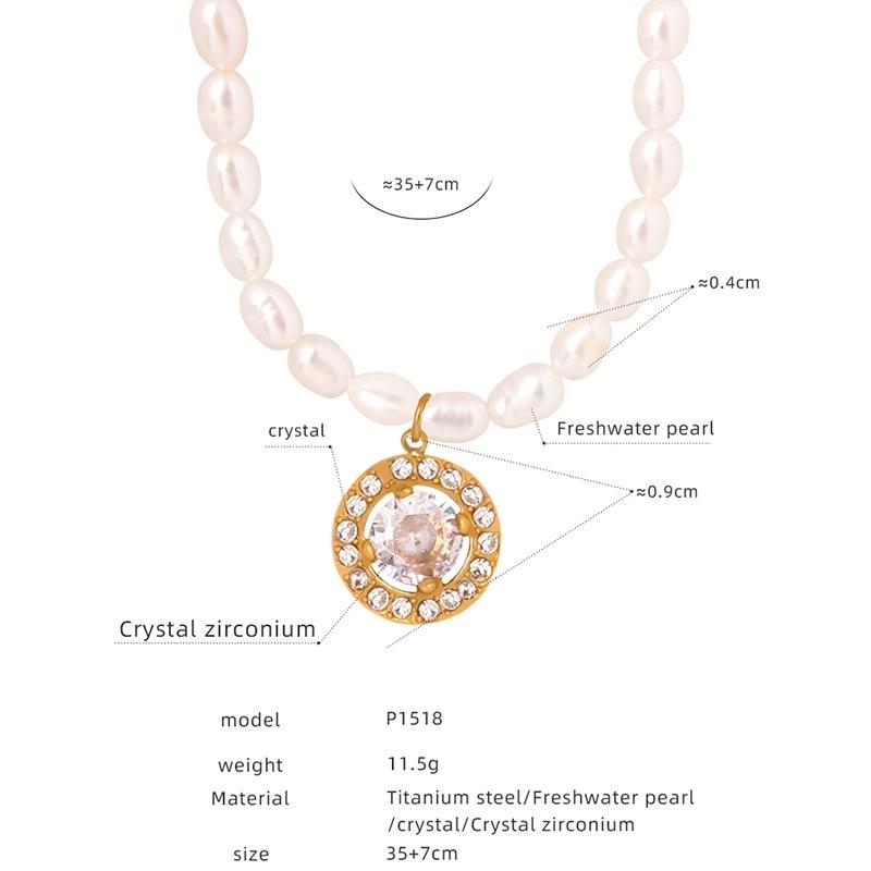 LT-P1521 New Retro Style Light Luxury French Pendant Necklace Titanium Steel 18K Gold/Silver Plated Zircon Heart Shape Jewelry