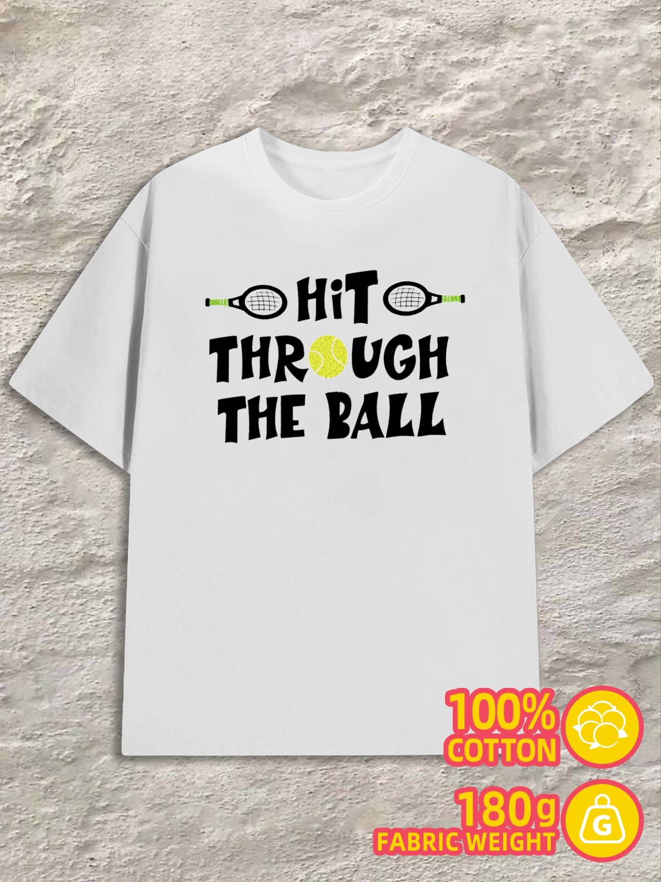Men s T-Shirt Y2K 100 Tennis Ball Hit White S