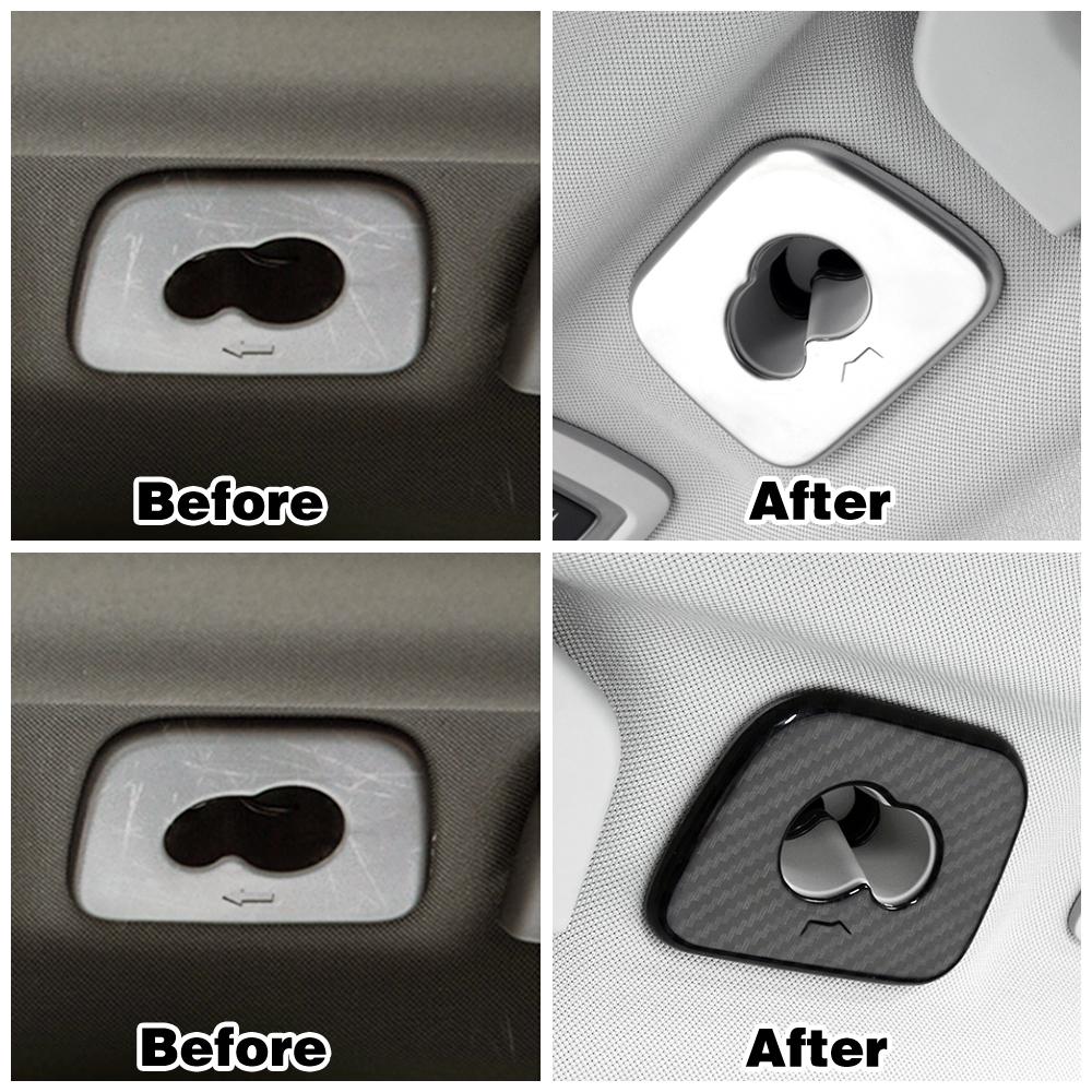 For Volvo XC60 2018 2019 2024 Car Interior Roof Hook Frame Cover Trim Strip Carbon Fiber Color ABS Interior Moulding Sticker