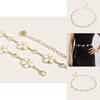 Gold Plated Flower Waist Chain With Jewelrystyle Clasp For Dresses And Skirts