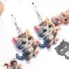 Cute 2D Flat Cat Acrylic Print Earrings for Women Funny Creative Pet Kitten Animals Drop Earring Lovely Jewelry Birthday Gifts