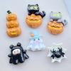 6Pcs New Cute Resin Cartoon Halloween Spiders, Pumpkins, Cats Series Flat Back Parts Embellishments For Hair Bows Accessories