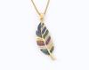 Nidin 6 Styles Irregular Patterns Elegant Feather Pendant Gold Plated Chain Necklaces For Women Accessories Bohemia Jewelry Gift