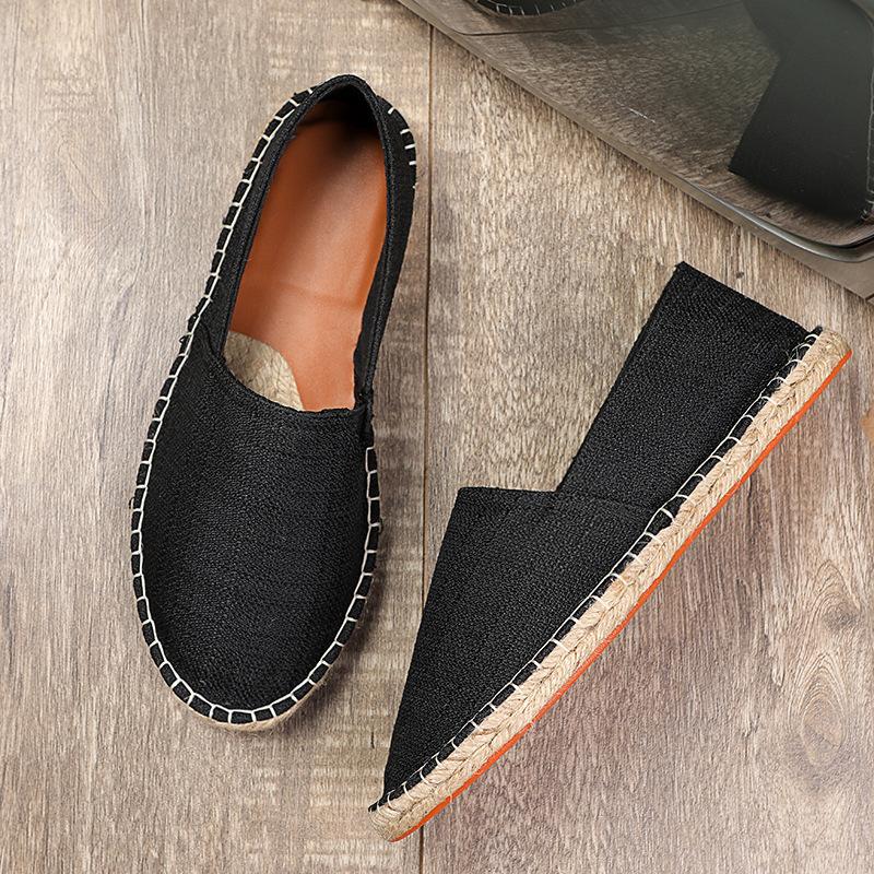Summer Linen Sole Shoes Straw Retro Fisherman Shoes Cloth Shoes Men's Lazy Shoes Casual Shoes Canvas Shoes Men's Shoes Trendy Shoes