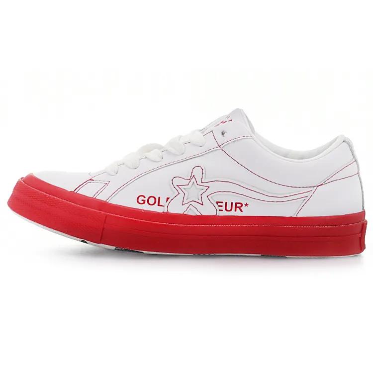 Converse One Star Ox 'Racing Red' (Unisex) White / Antique White / Racing Red Skate Shoes 164026C