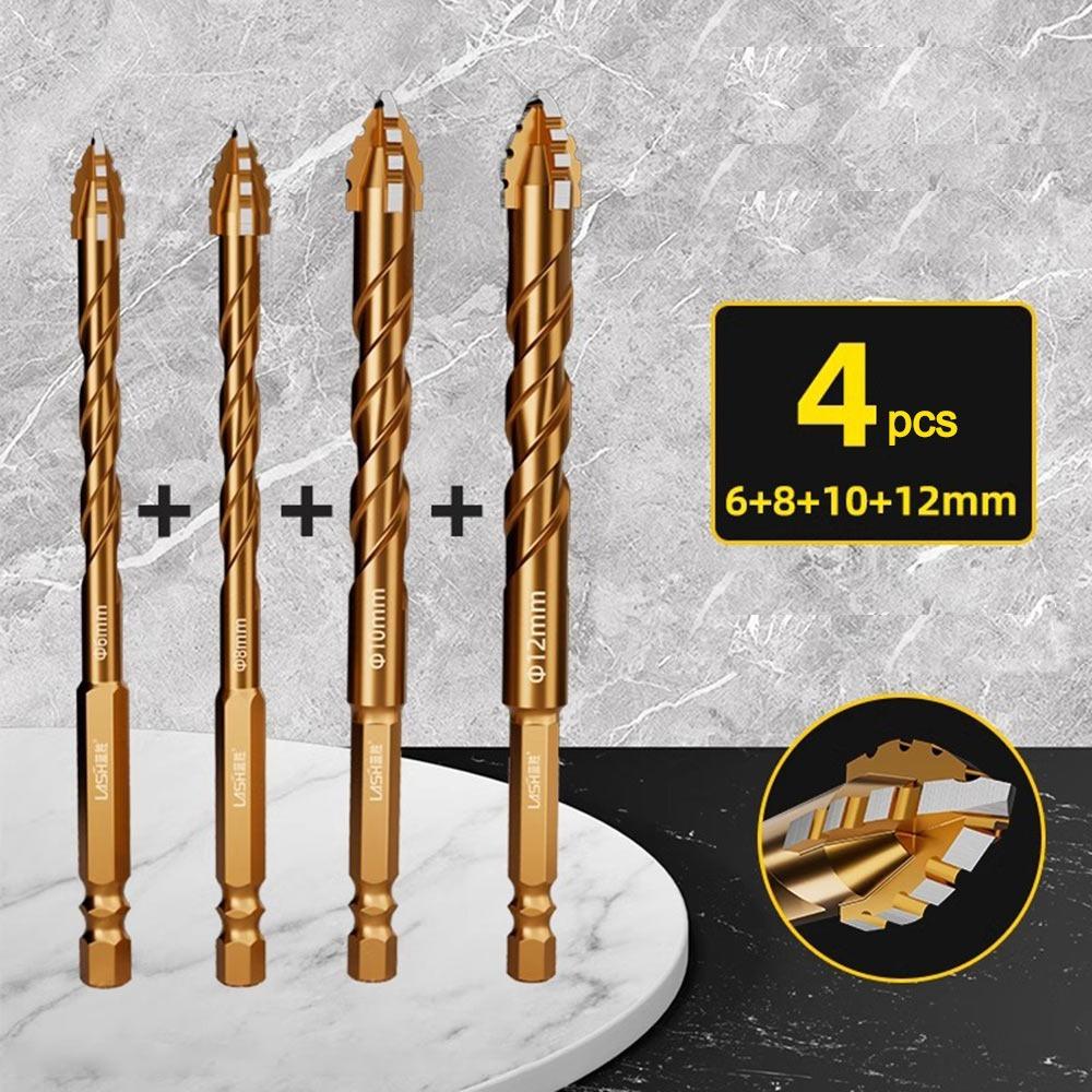 2/3/4/5Pcs Four-Edged Eccentric Drill Bit Skewed Head Concrete Drill Bit Set  Drilling Tool