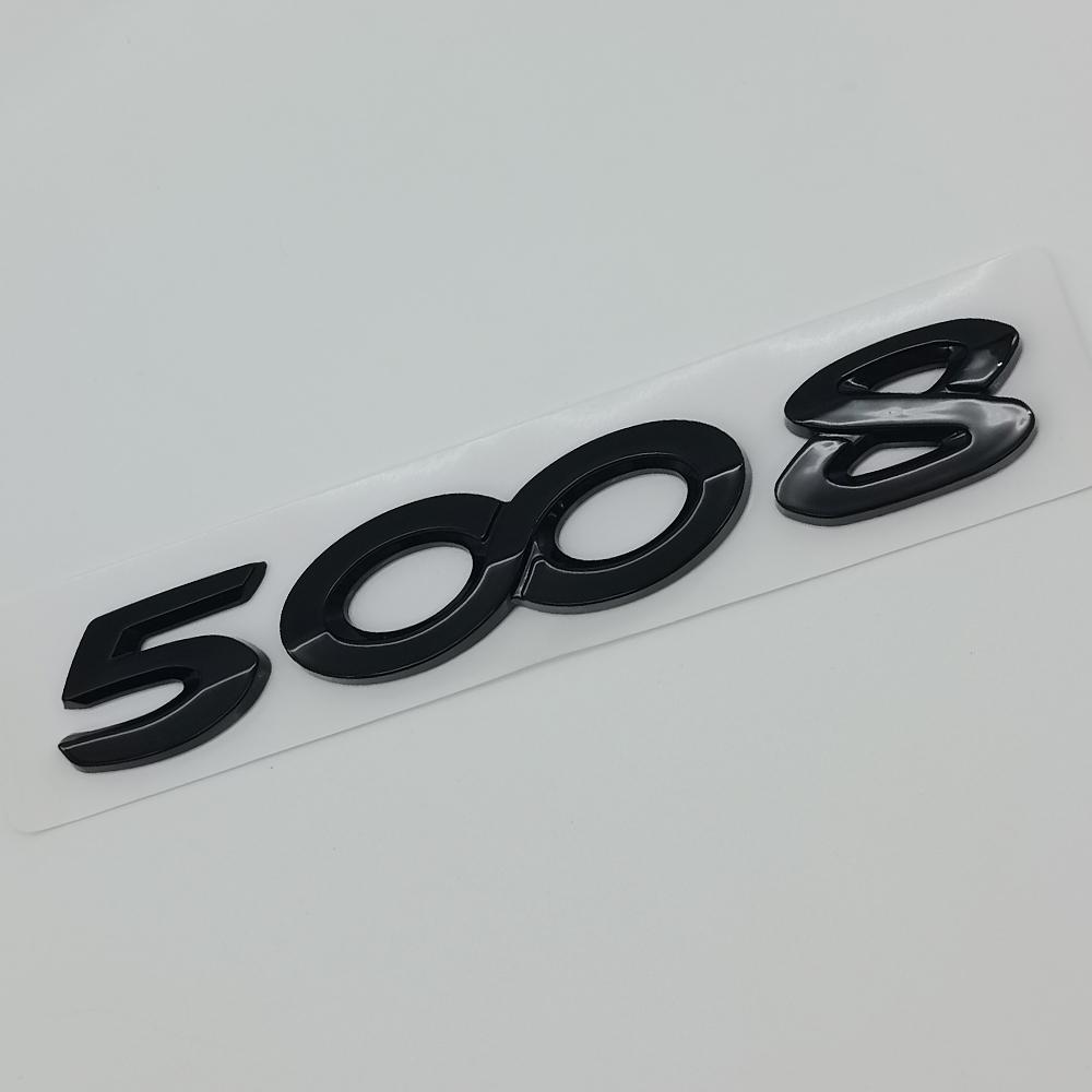Autocollants de Voiture ABS 3D Lettres Logo Noir Chrome 2008 3008 4008 5008 Emblème Badge Pour Peugeot Autocollant Décalcomanie Coffre Arrière Accessoires