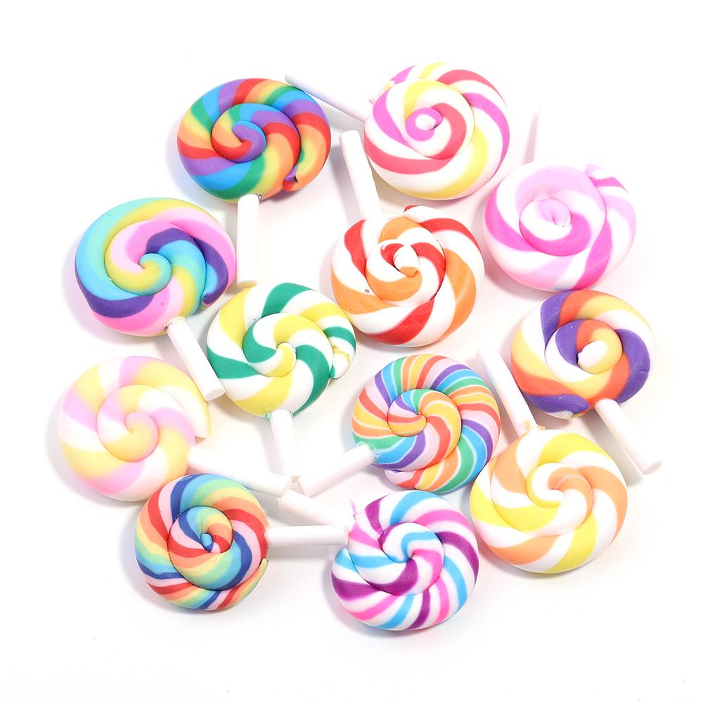 10pcs/lot Cute Lollipop Charms Pendants For Handmade Decoration Bracelets Necklace Earring Key Chain Jewelry Making Lucky Charm
