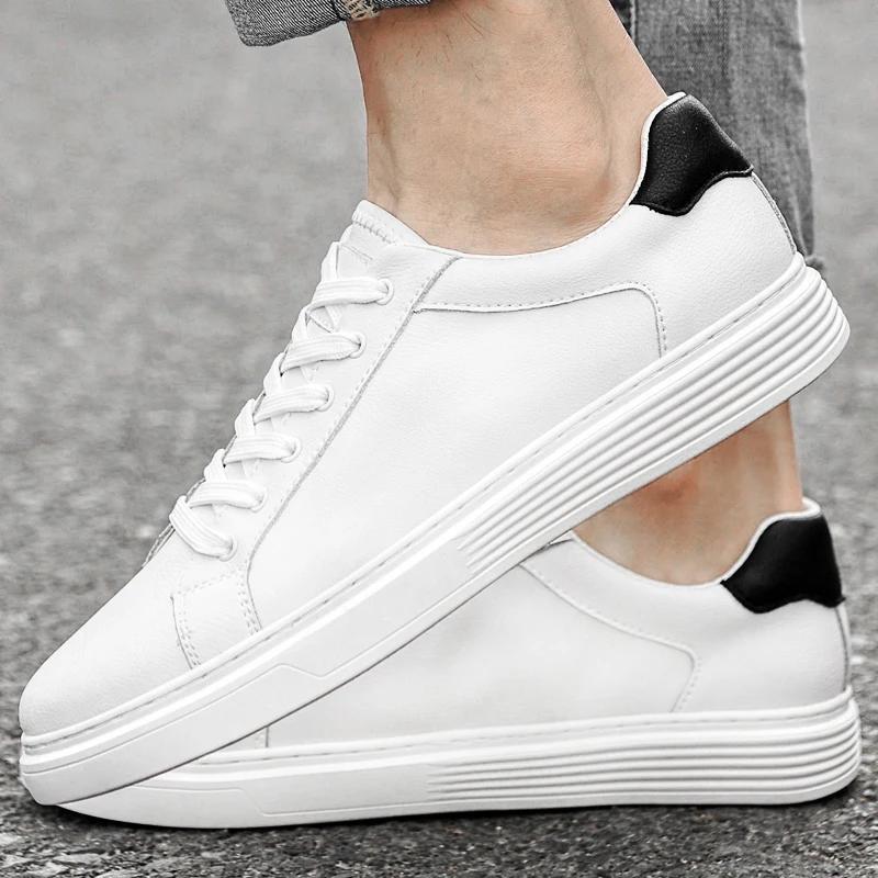Fashion Luxury Brand Men's Shoes Fashion Breathable Skateboard Tenis Masculino Genuine Leather Casual Flats Comfort New Men Sneakers
